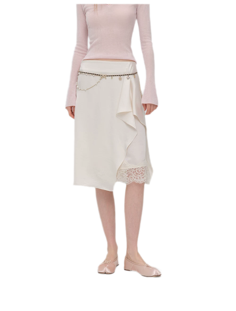 Silky Draped A-Line Skirt