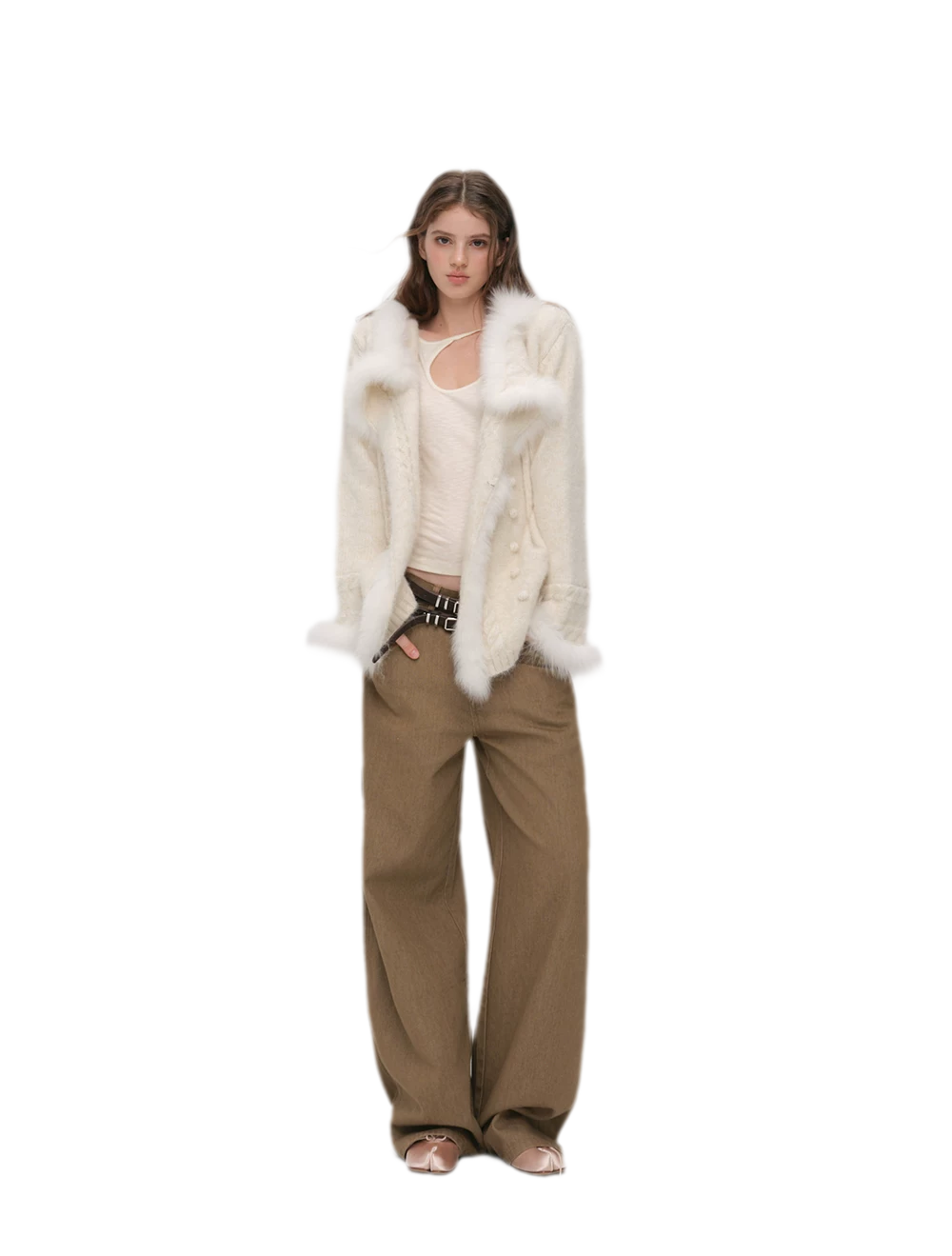 Long-Pile Fox Fur Cardigan