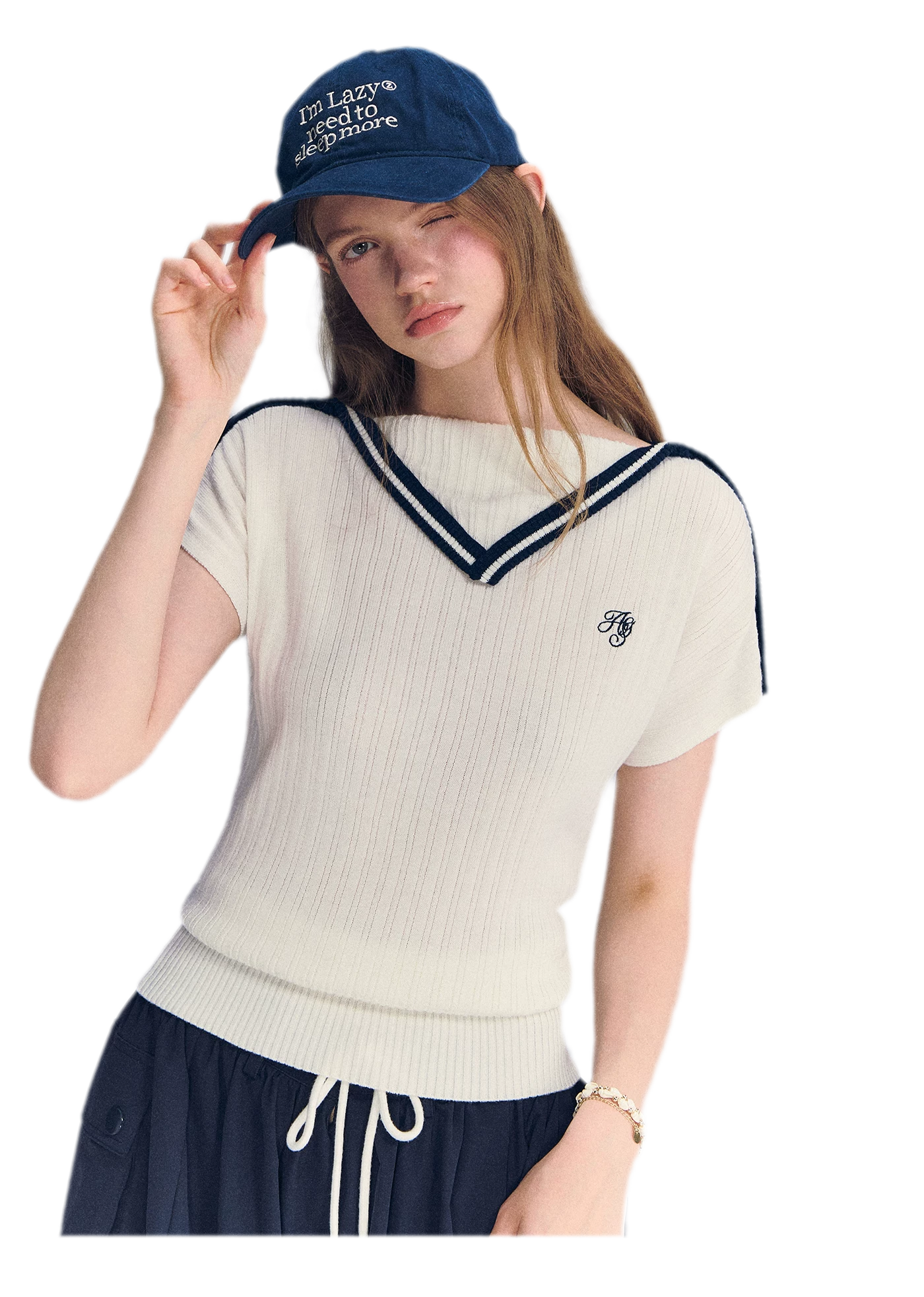 Contrast Trim Knit Top