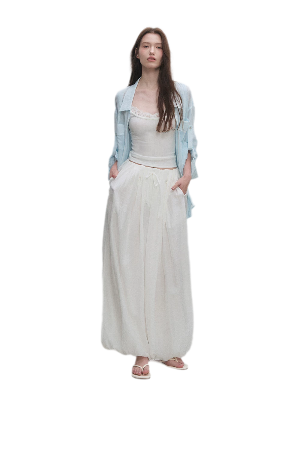 Pleated Balloon-Leg Tencel Trousers
