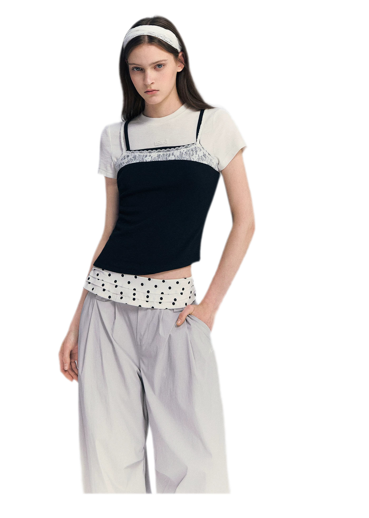 Lace Trim Layered Tee