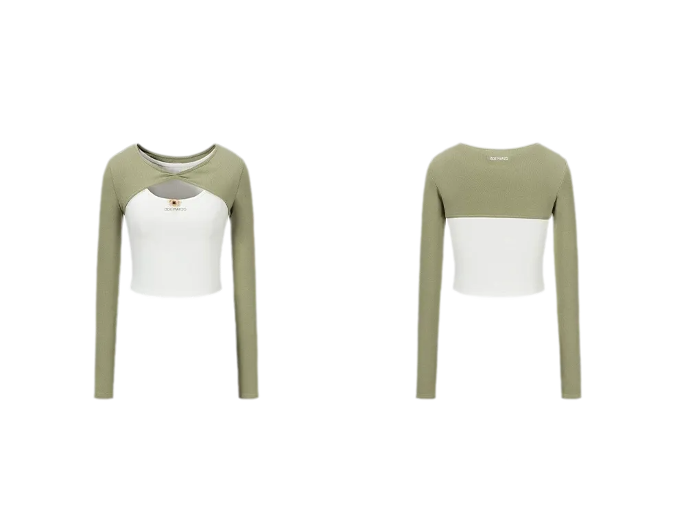 Knit Lace-Up Two-Piece Tee