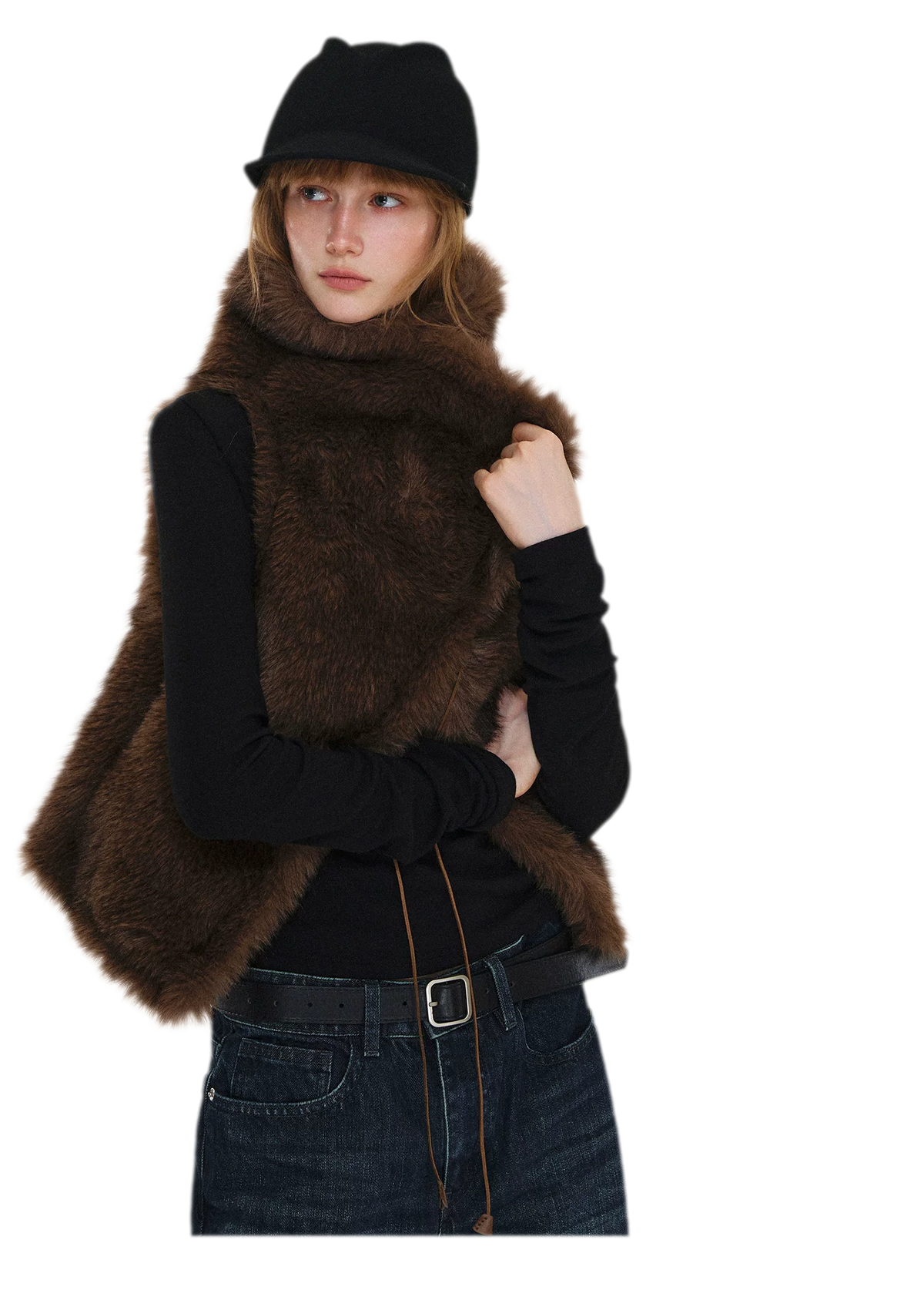 Plush Faux Fur Cropped Vest