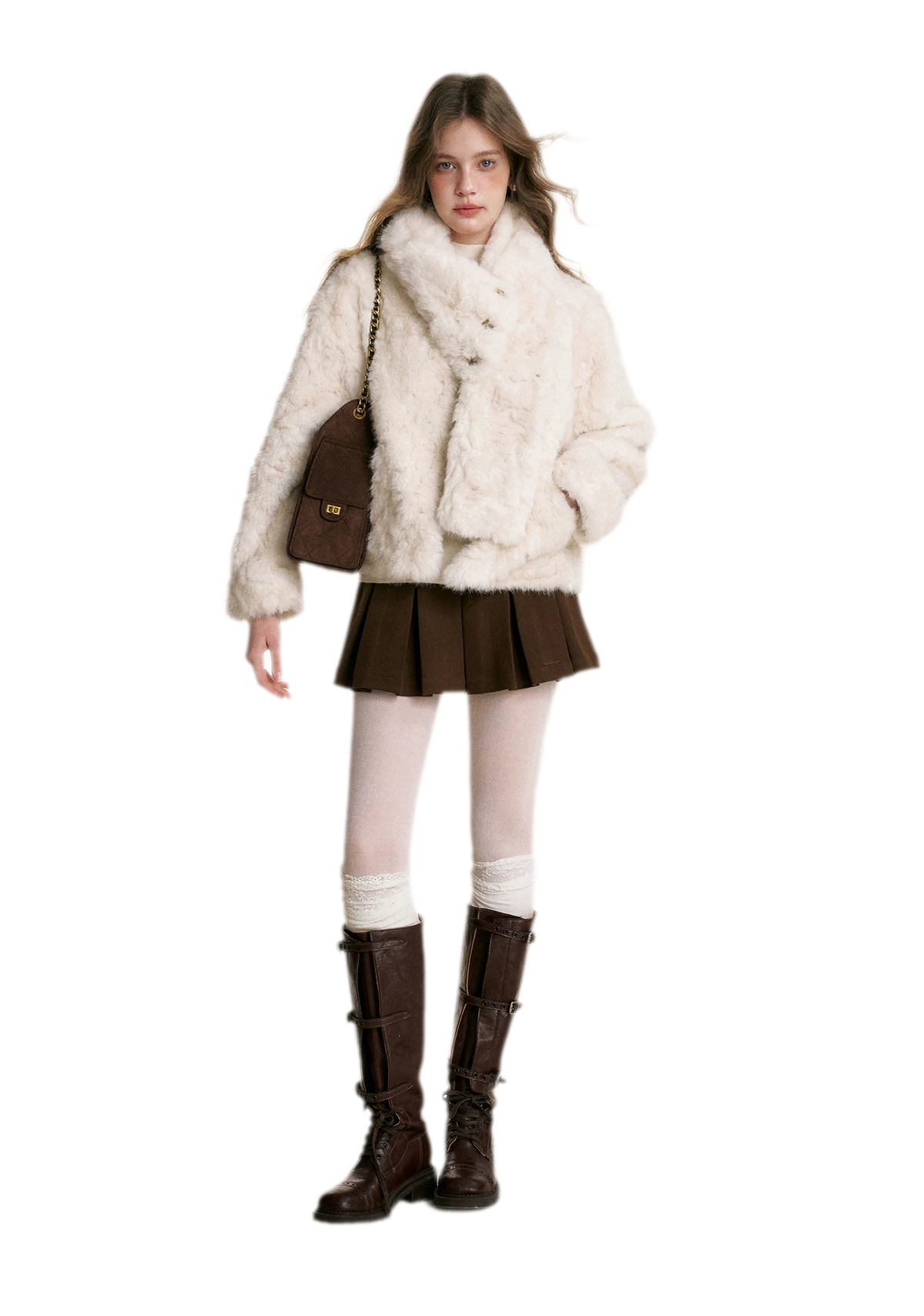 Detachable Scarf Plush Jacket