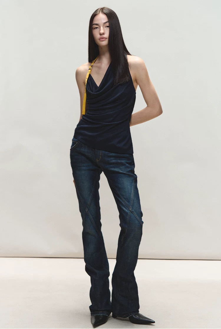 Vintage Slim Straight Denim Jeans