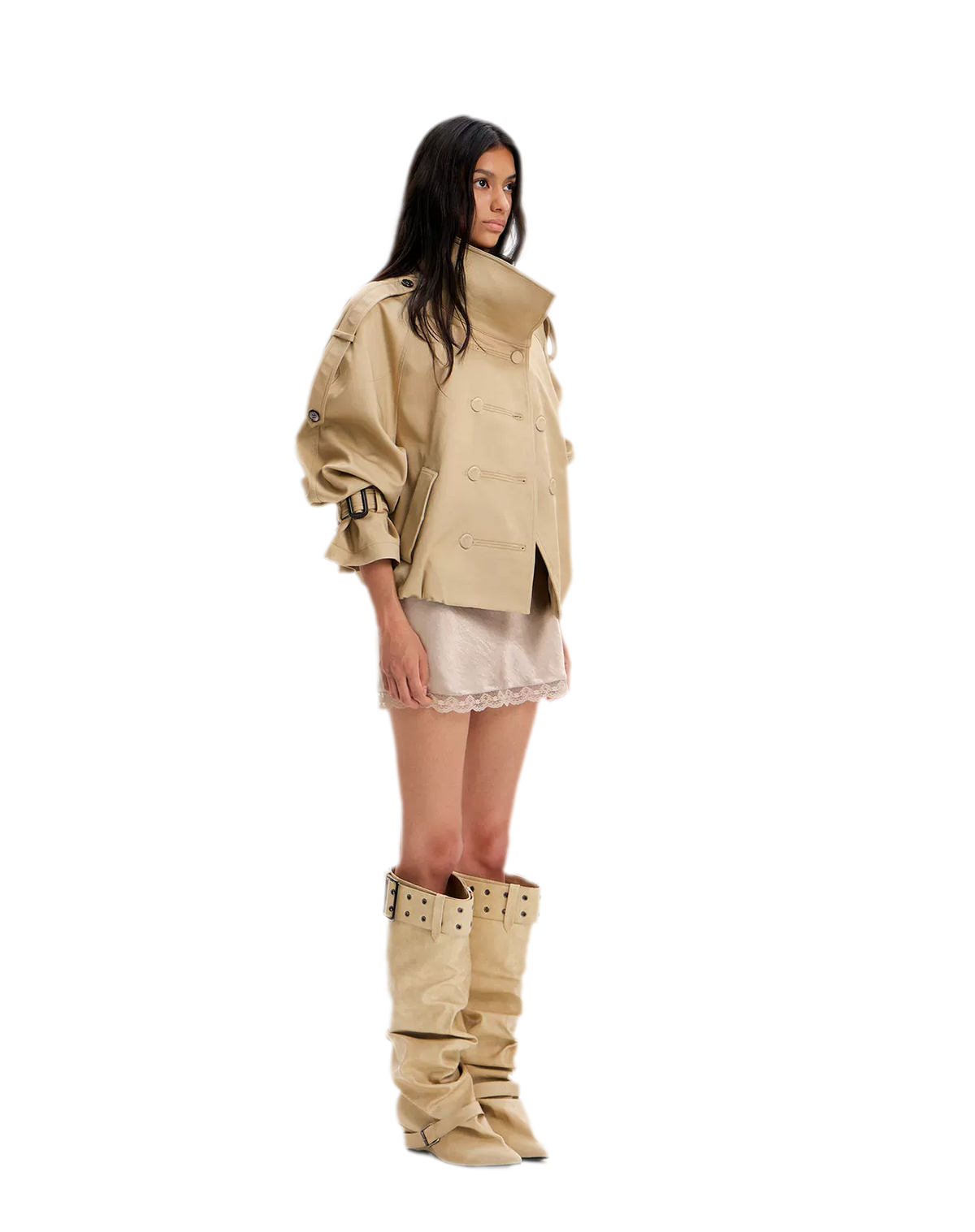 Pointed Slouchy Knee-High Boots