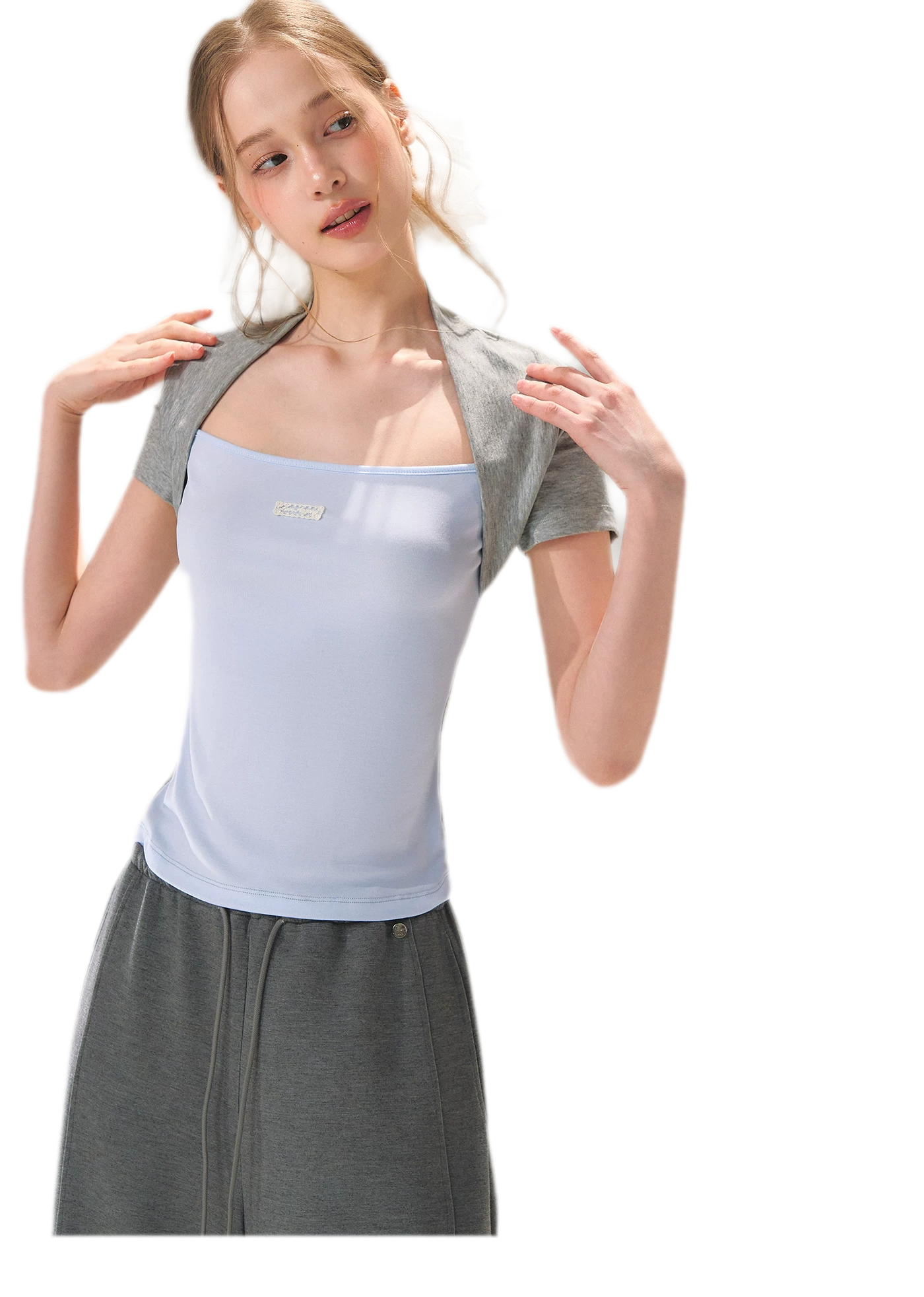 Colorblock Faux Two-Piece Tee