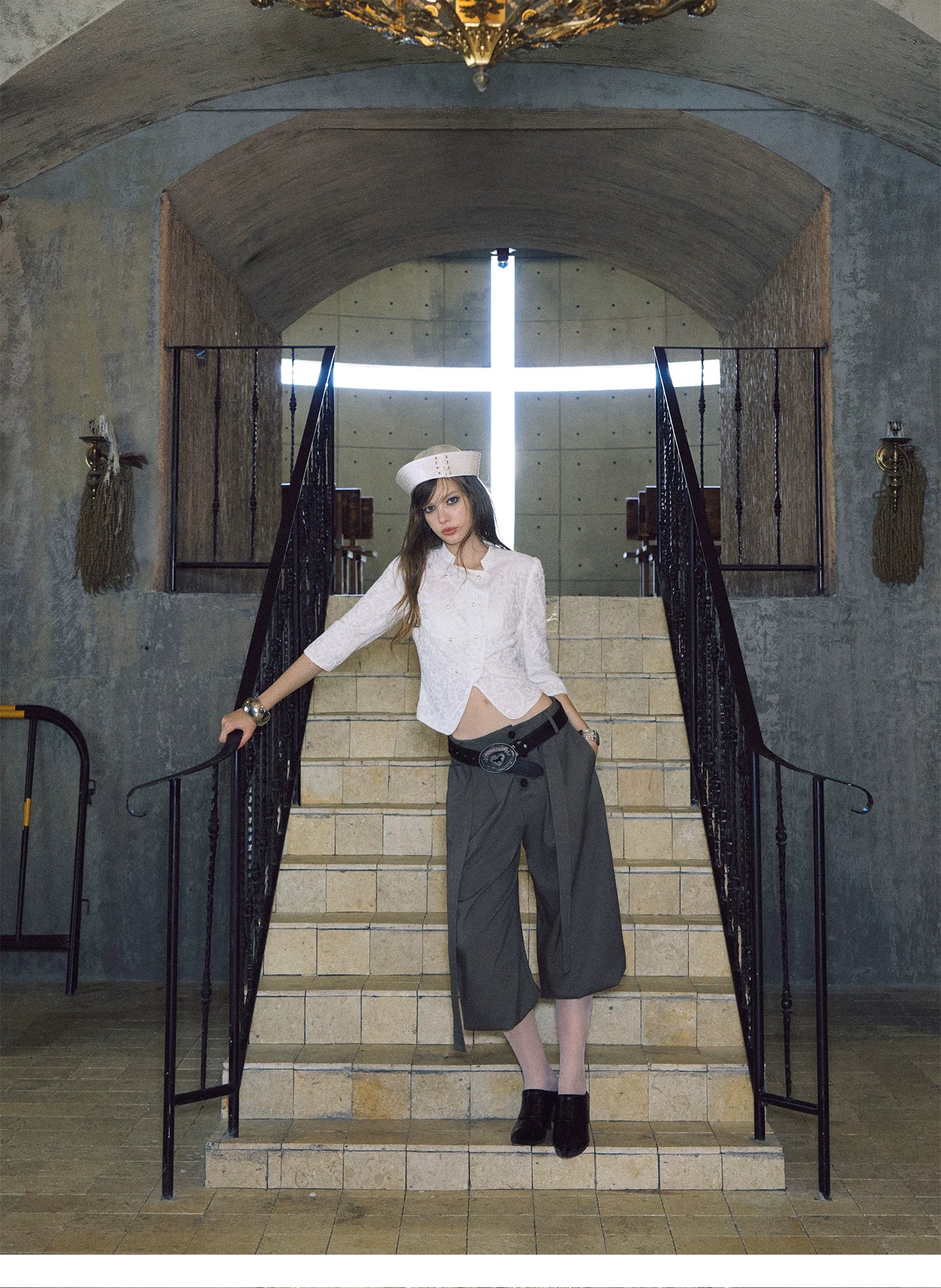 Pearl Frog-Closure Cropped Jacket