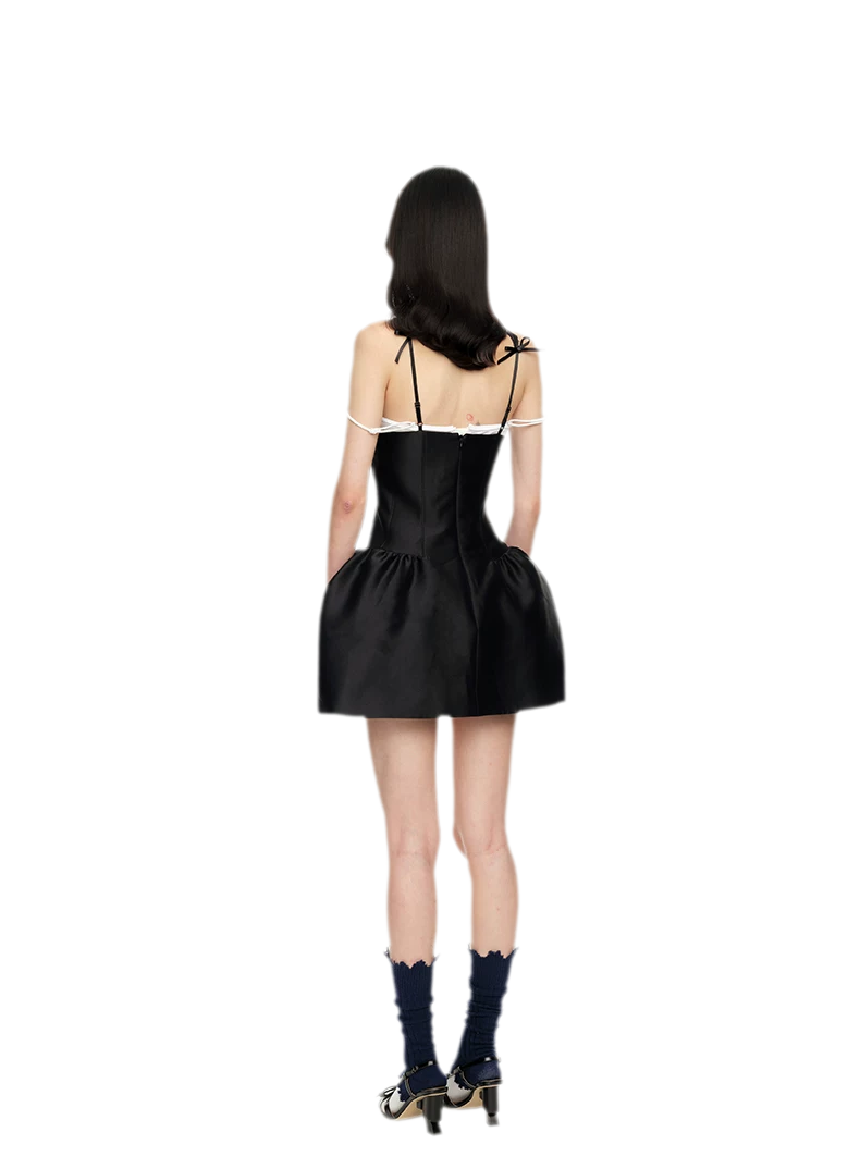 Elegant Lace Trim Corset Dress