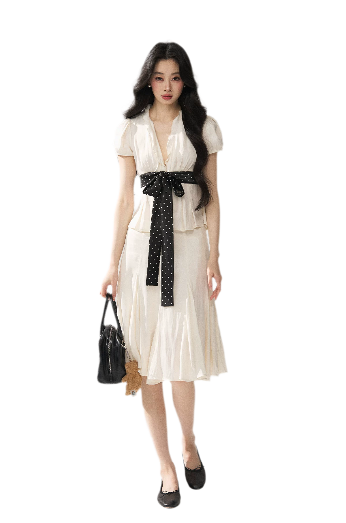 Tie Waist V Neck Tee