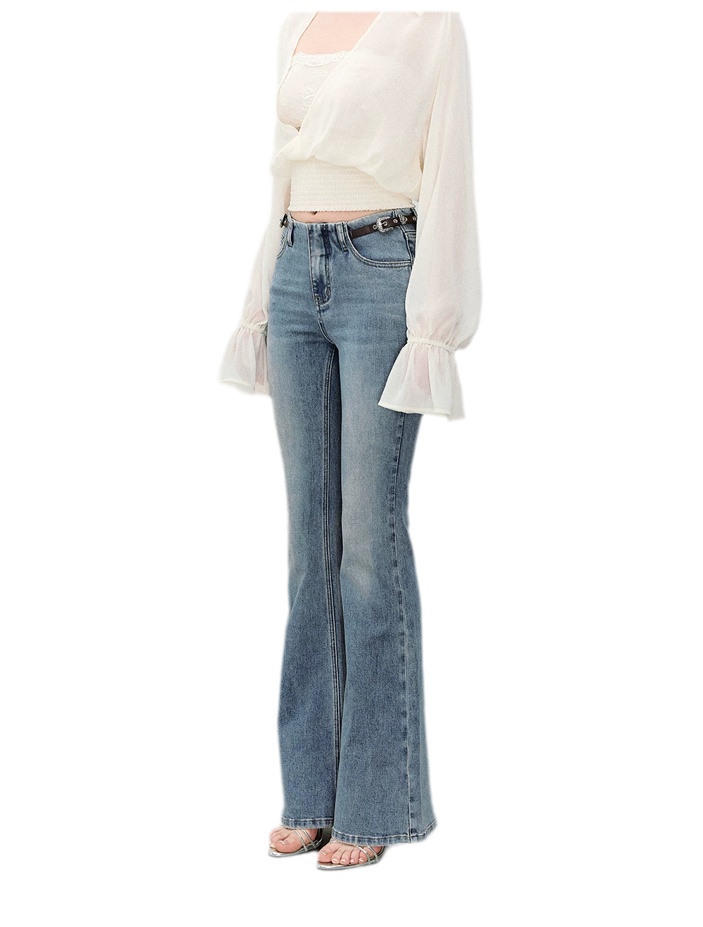 Denim Micro Flare Jeans