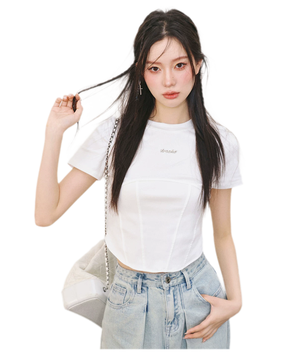 Cropped Seam T-Shirt