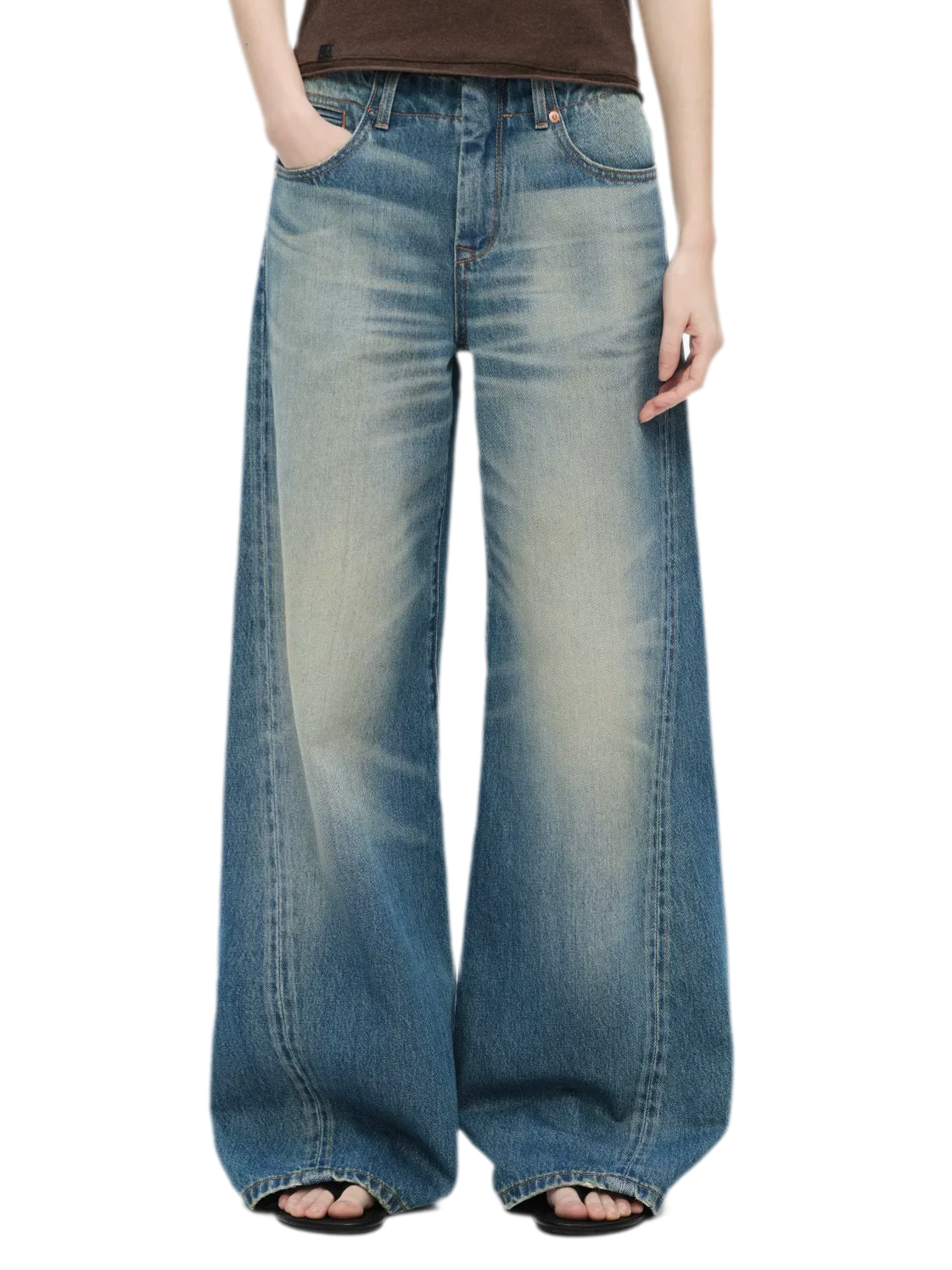 Vintage Wash Wide Jeans