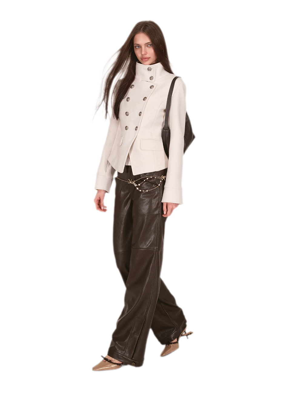 Structured Napoleon Double-Breasted Jacket