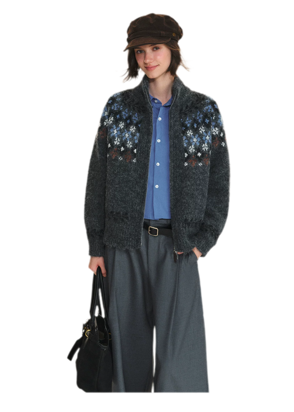 Cardigan en maille jacquard Fair Isle