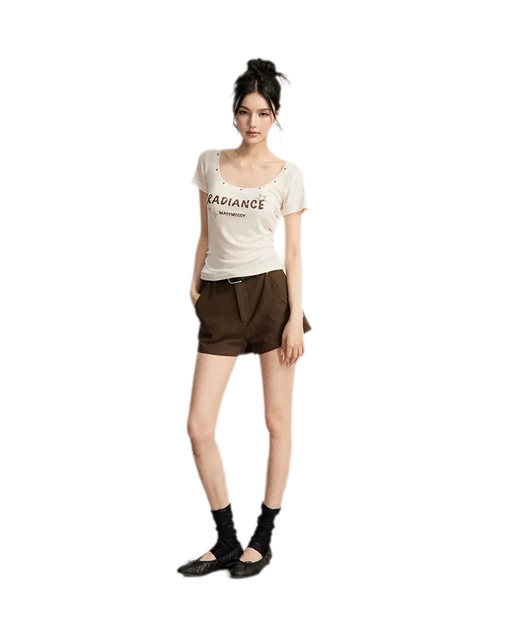 Tencel U-Neck Logo T-Shirt