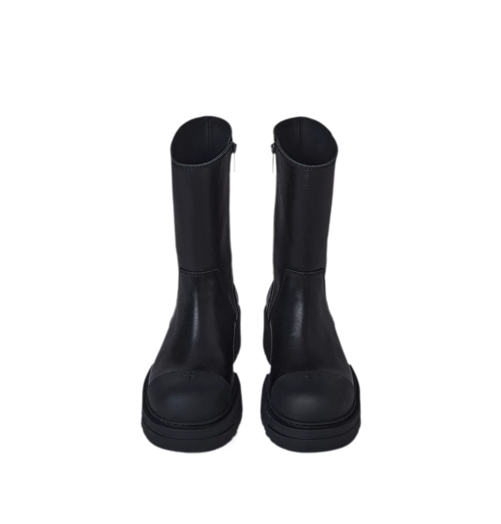 Mid-Calf Leather Boots