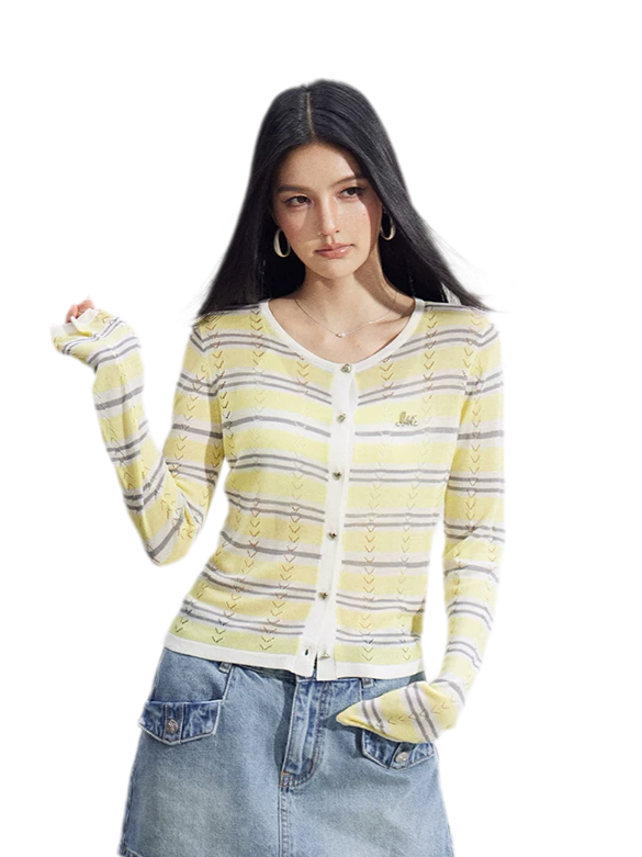 Striped Ice Silk Cardigan