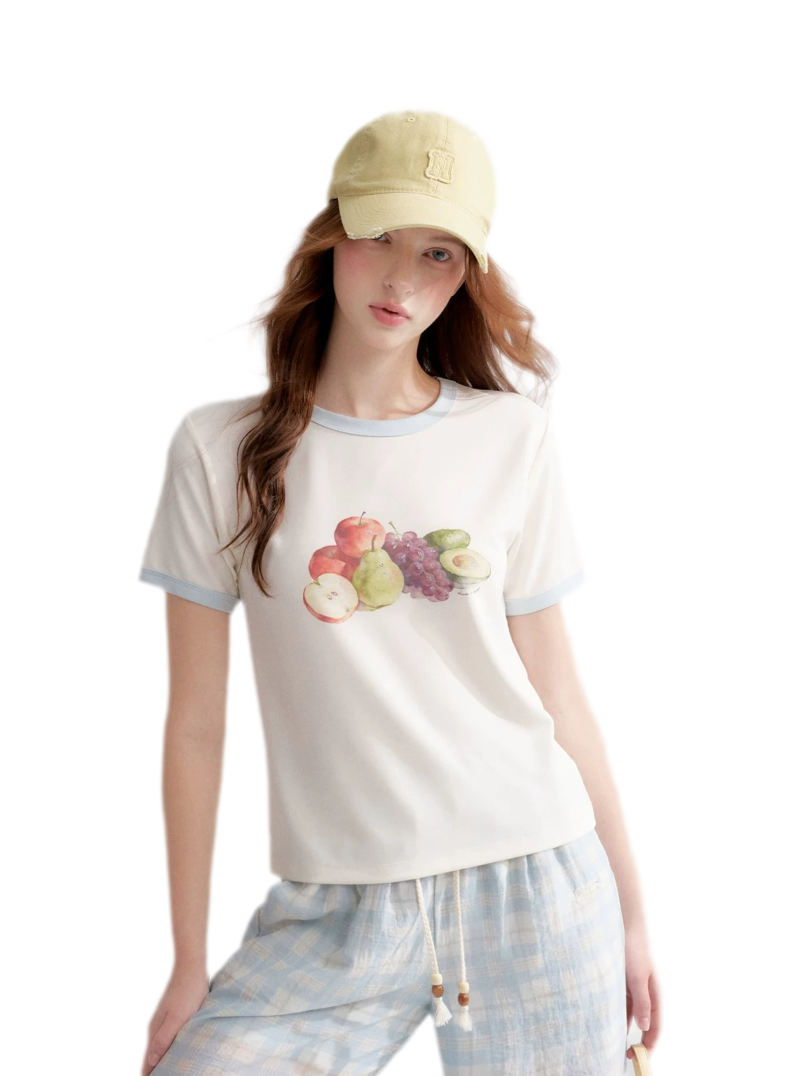 Rhinestone Fruit Print Tee