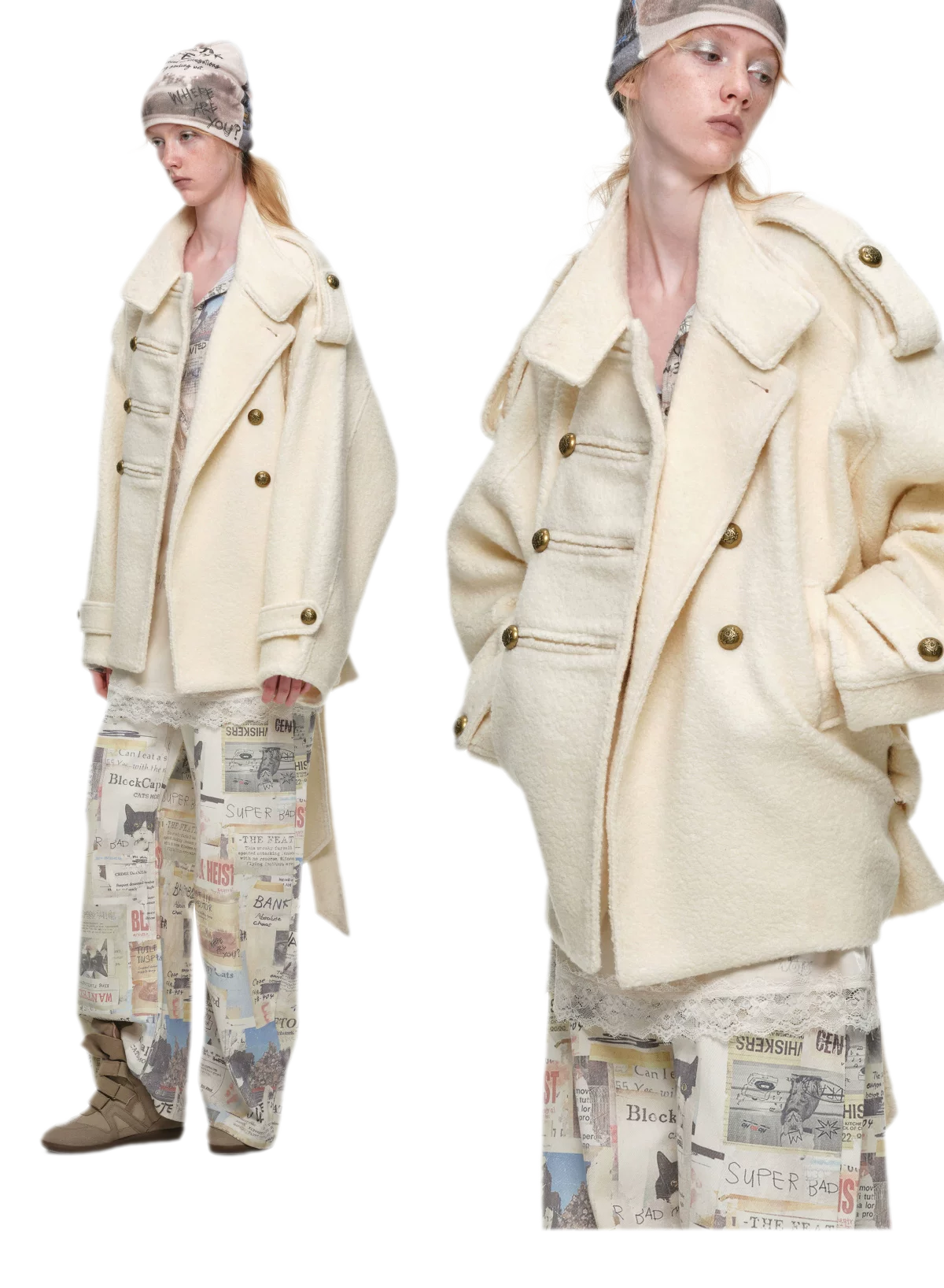 Wool Blend Napoleon Coat