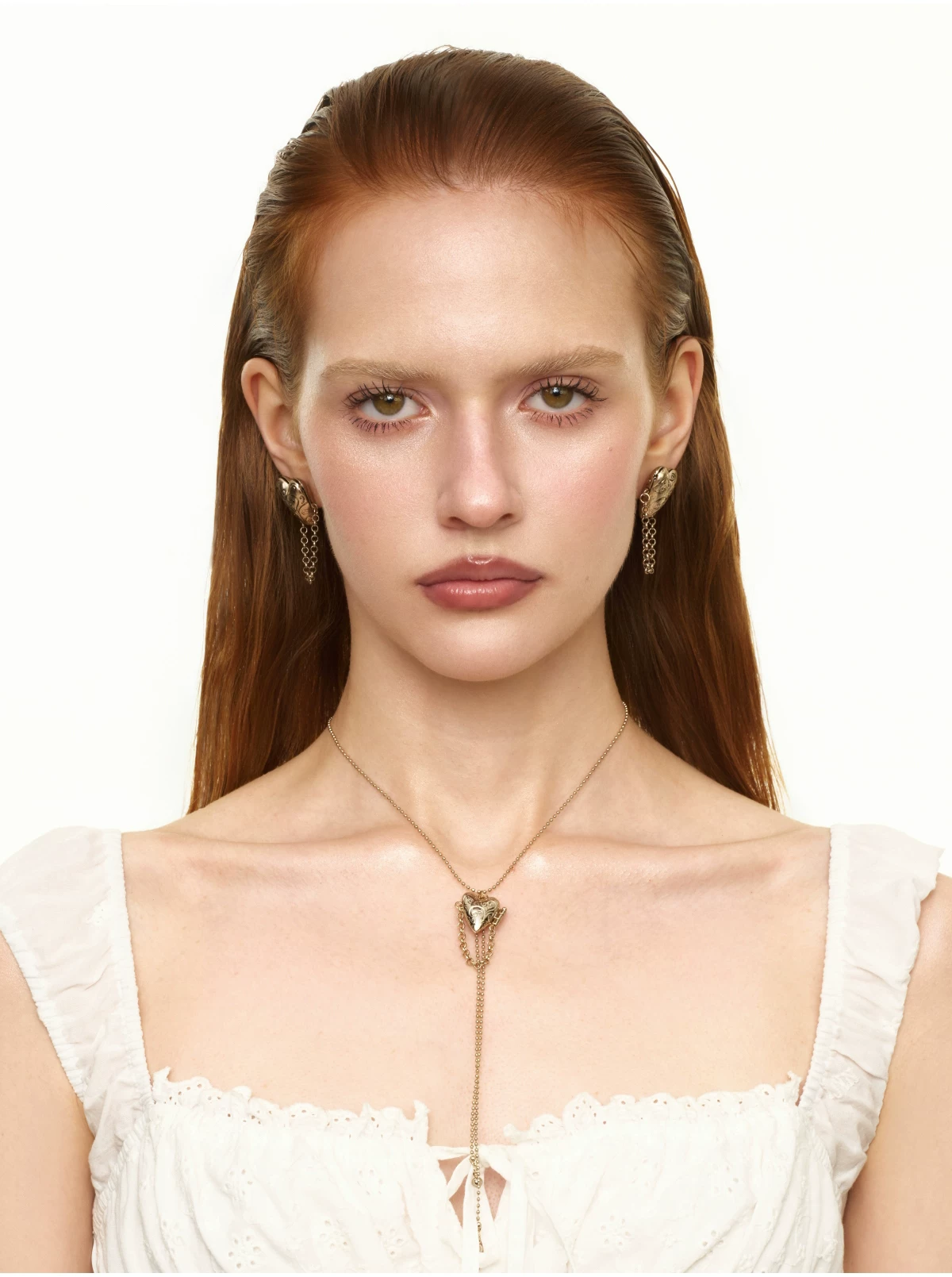 Y-Shaped Heart Tassel Necklace