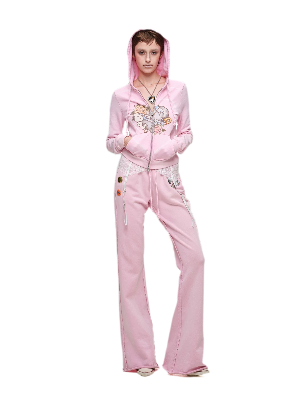 Washed Zip Hoodie Set
