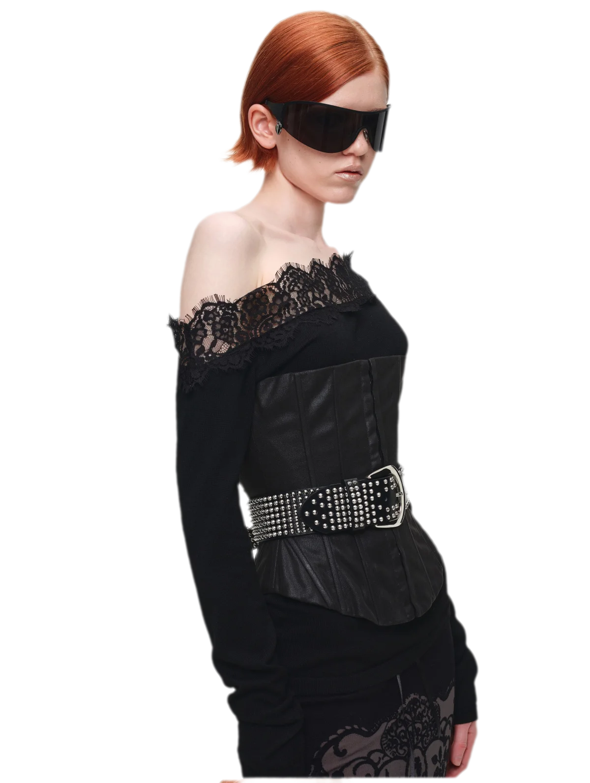 Acetate Cashmere Lace Knit Top