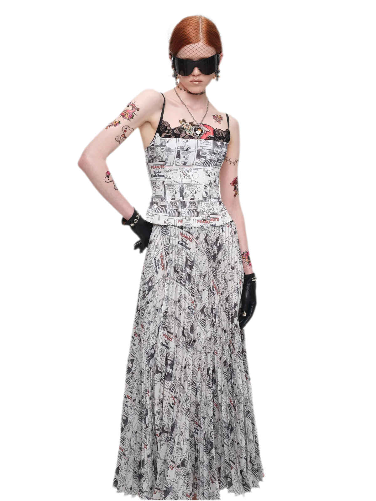 Bedrucktes Spitzen-Corsage-Bustier