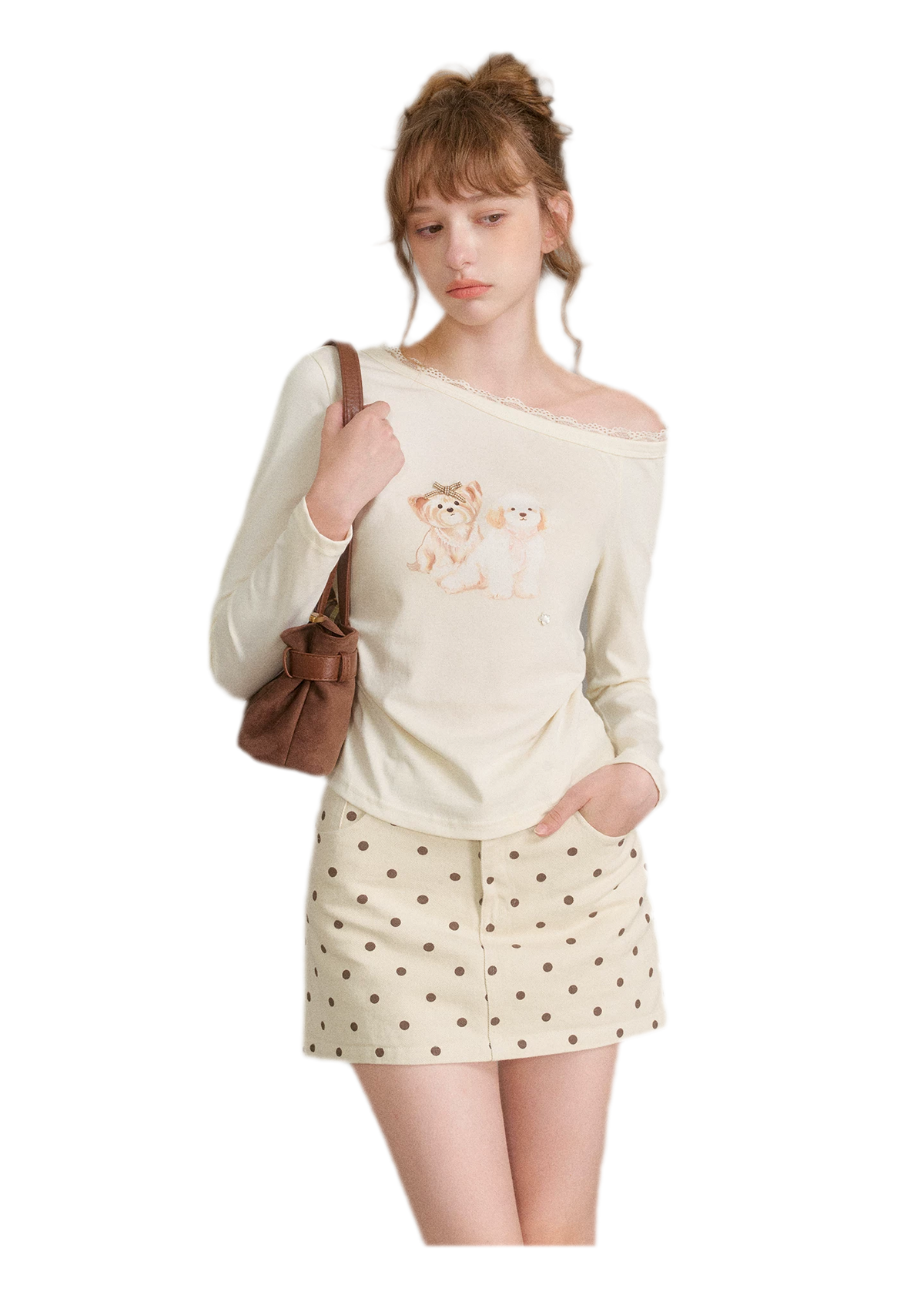 Hand-Painted Lace Trim T-Shirt