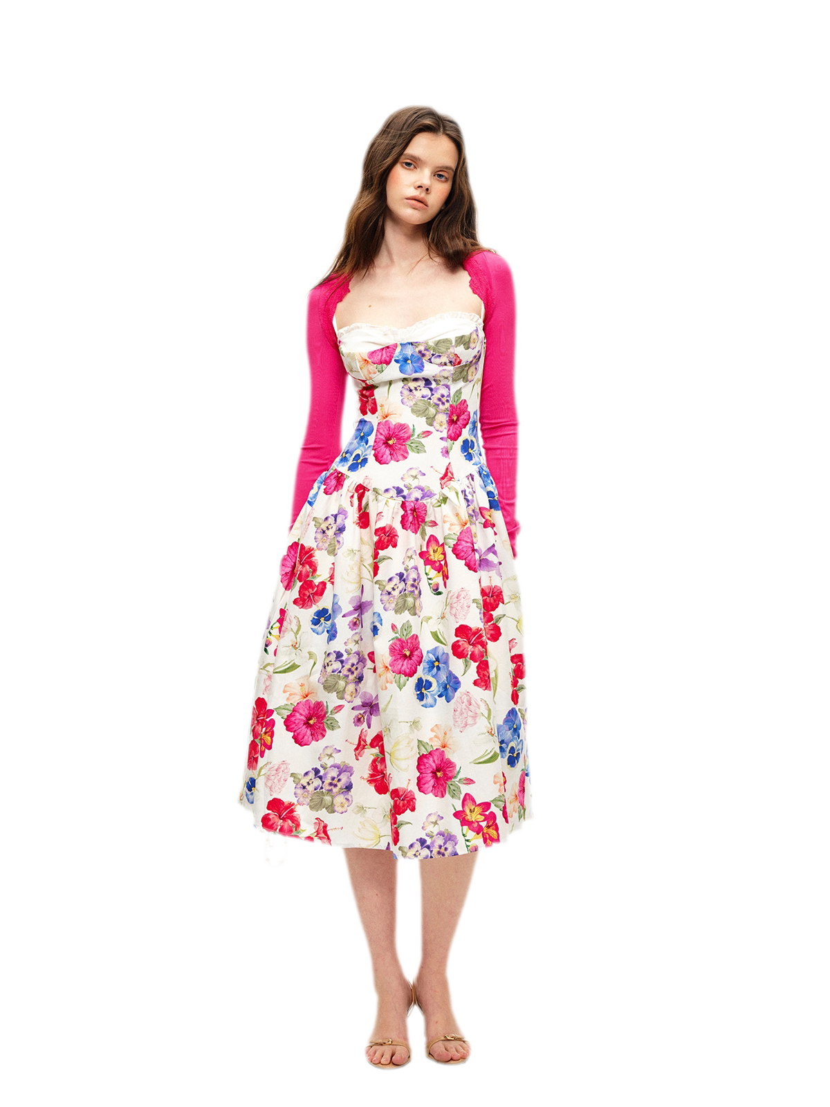 Watercolor Floral Fitted Dress