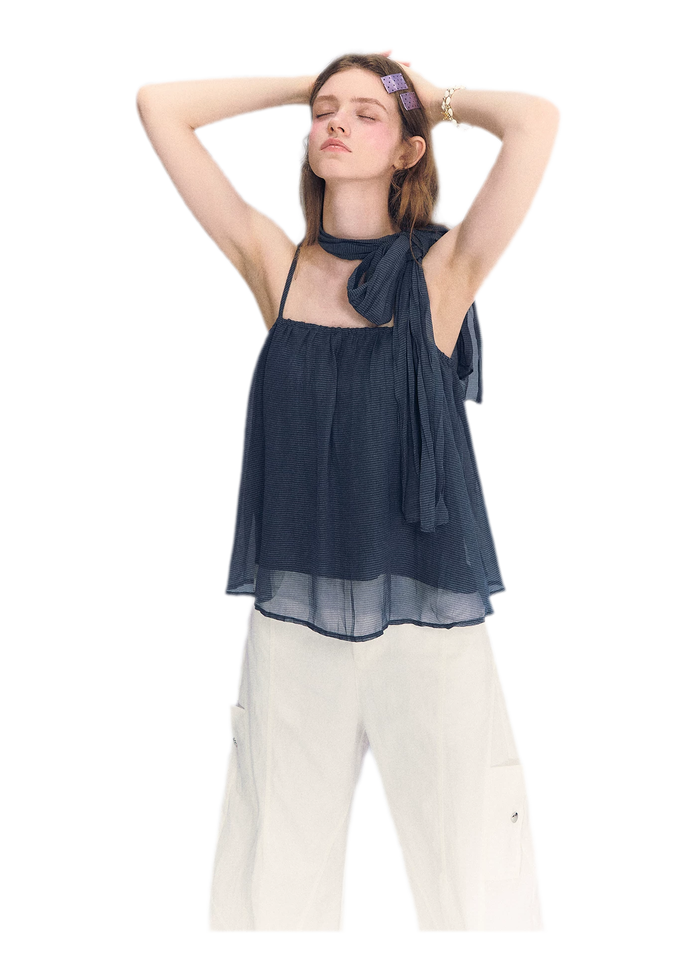 Chiffon Draped Cami Top