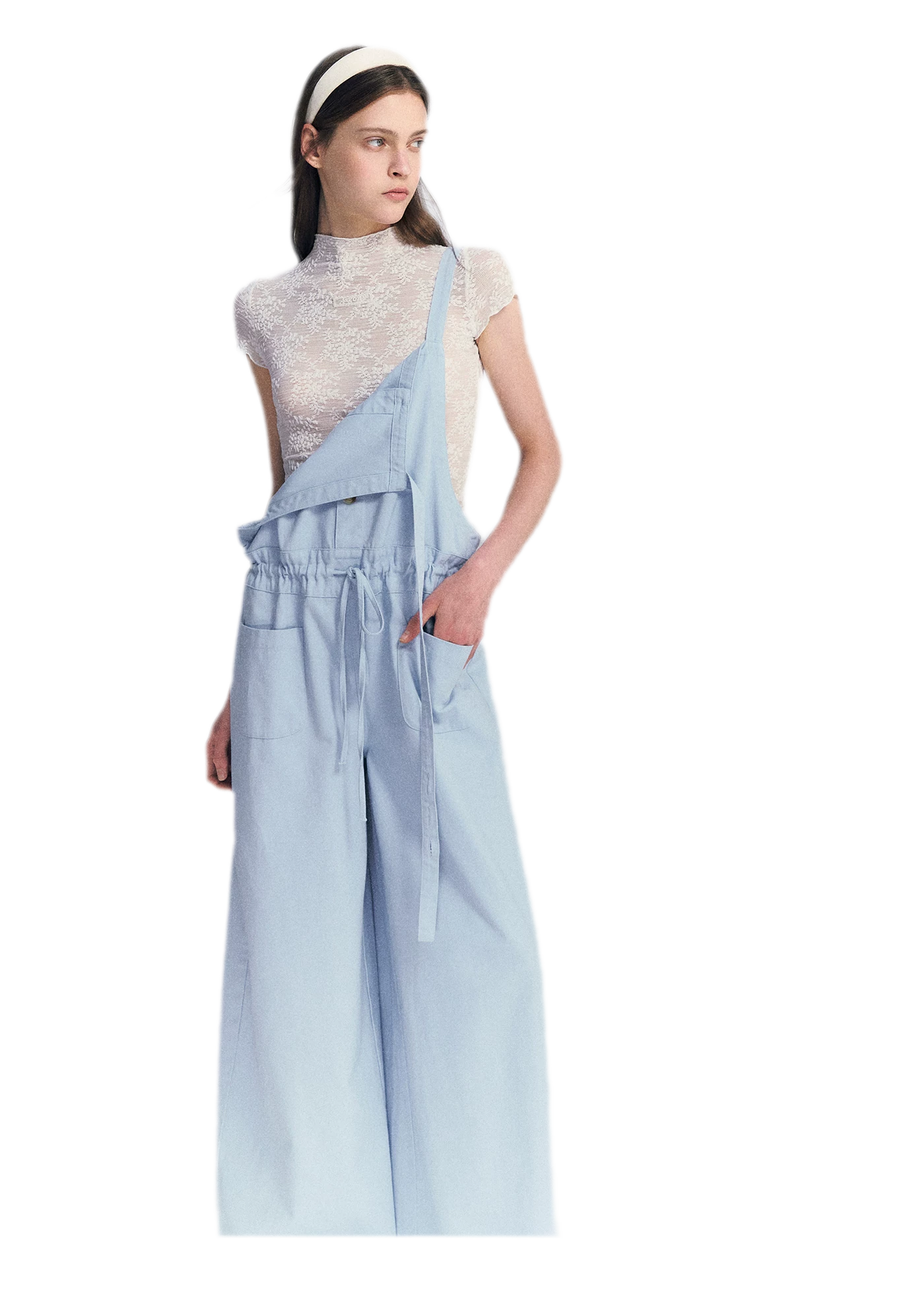 Lace Mesh Mock Neck Top
