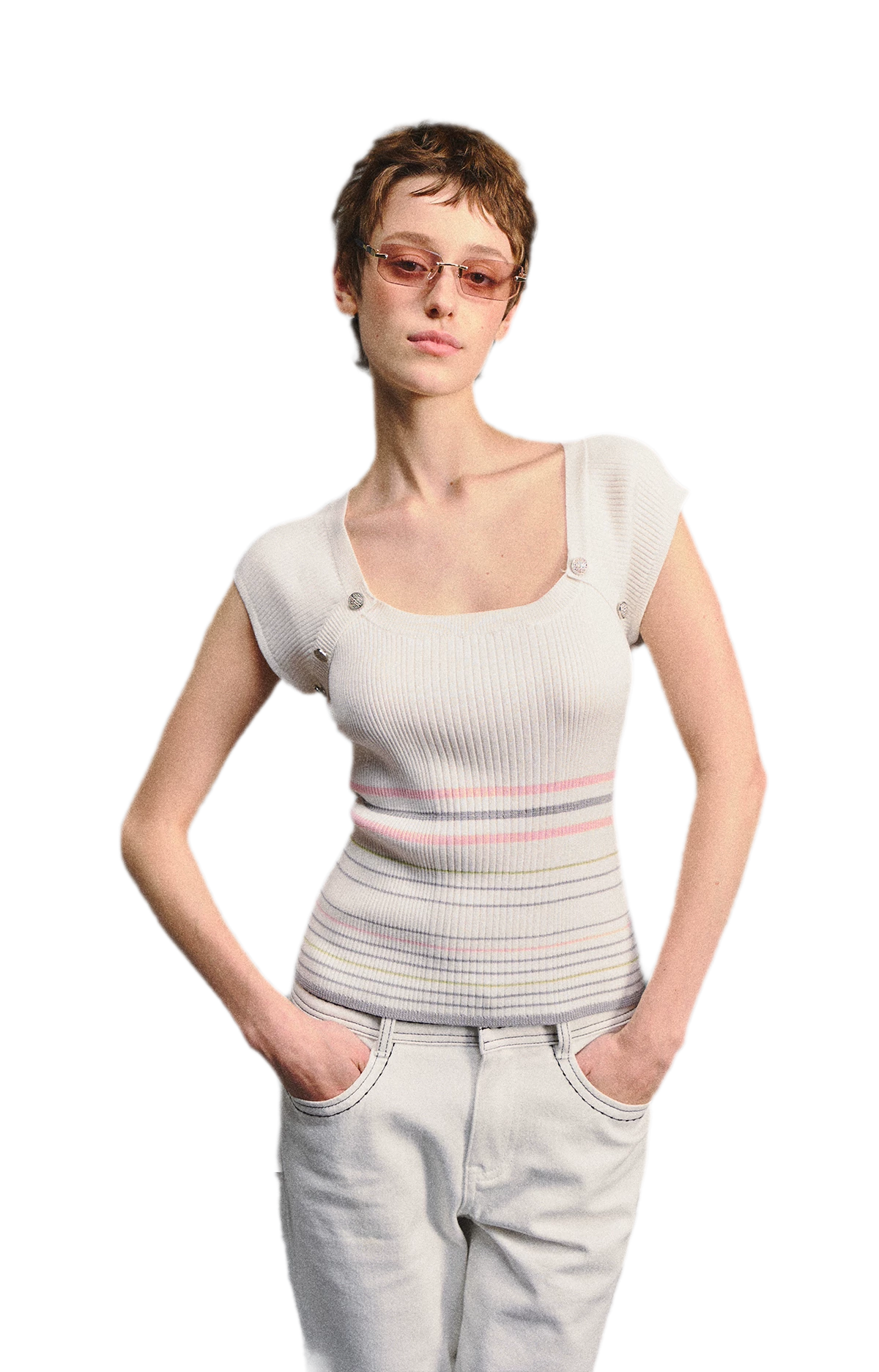 Raglan Stripe Slim Top