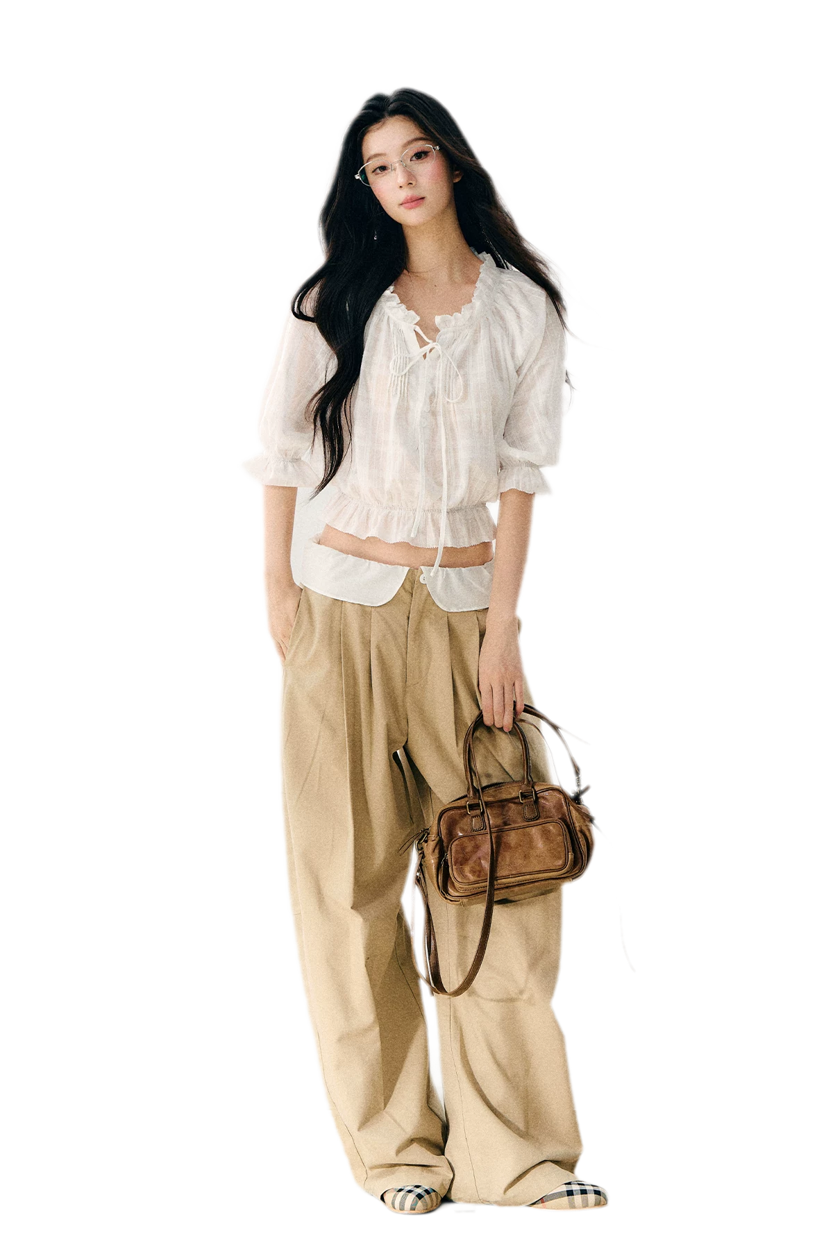 Sheer Ruffled Chiffon Blouse