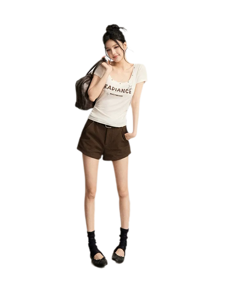 Tencel U-Neck Logo T-Shirt