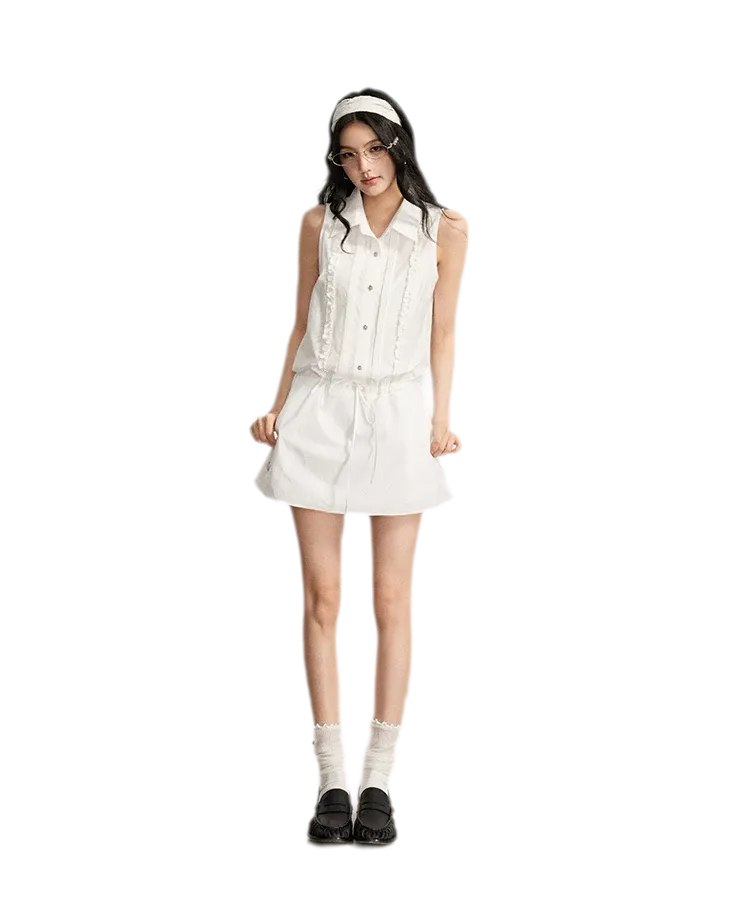 Lace Trim Shirt Dress