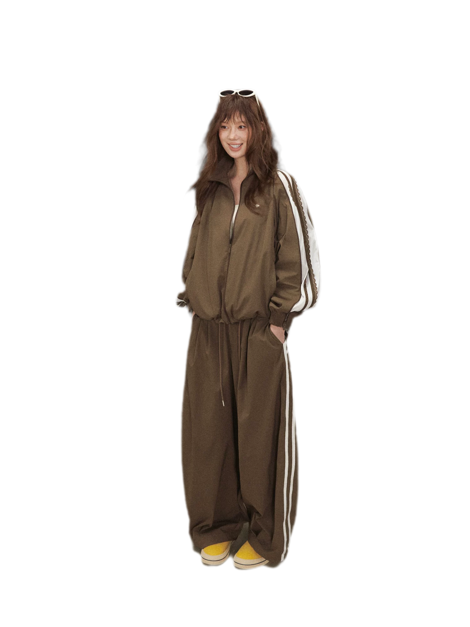 Stripe Tape Wide-Leg Pants