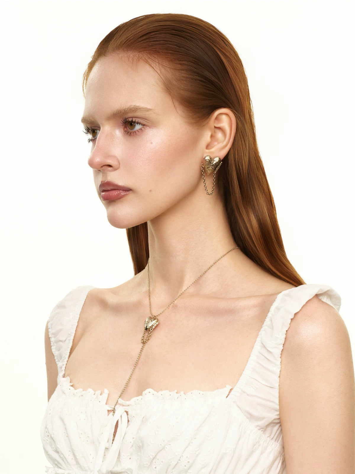 Y-Shaped Heart Tassel Necklace