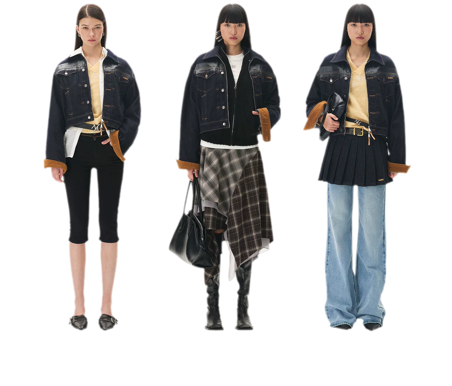 Suede-Patch Coated Denim Jacket