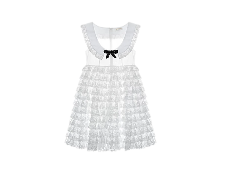 High-Waisted A-Line Lace Dress