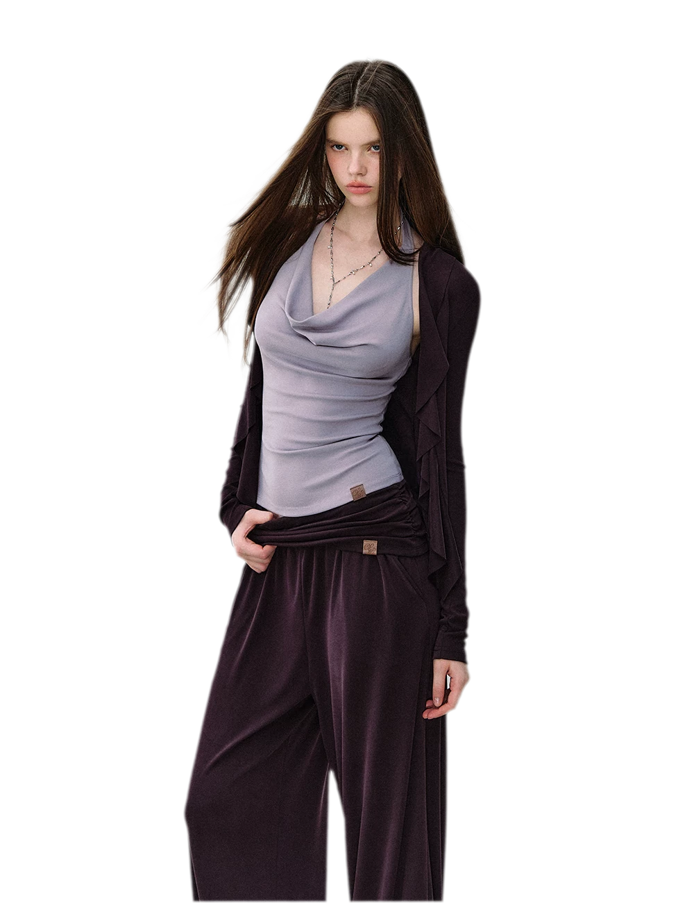 Irregular Ruffle Knit Set