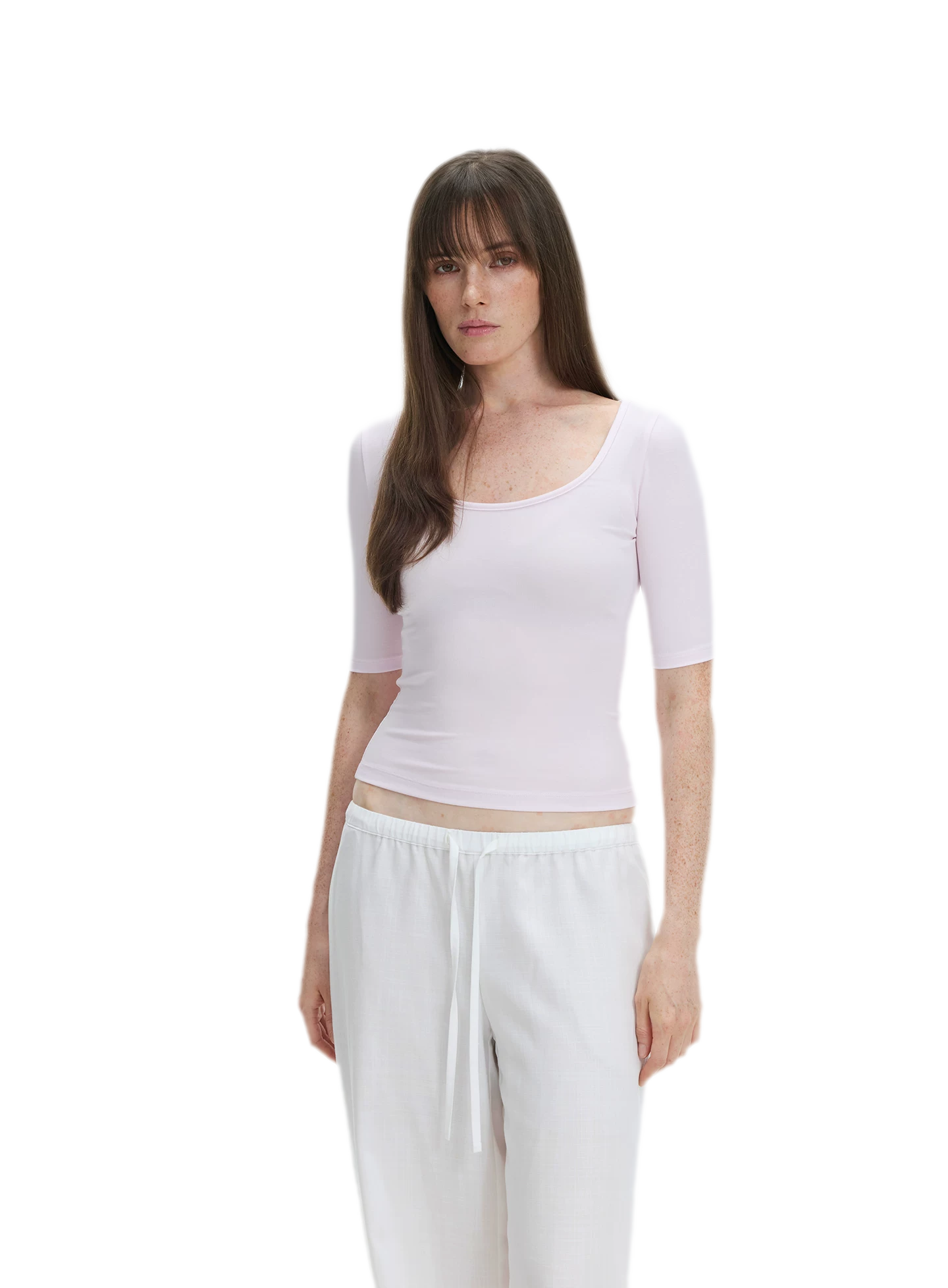 Soft U-Neck Slim-Fit T-Shirt