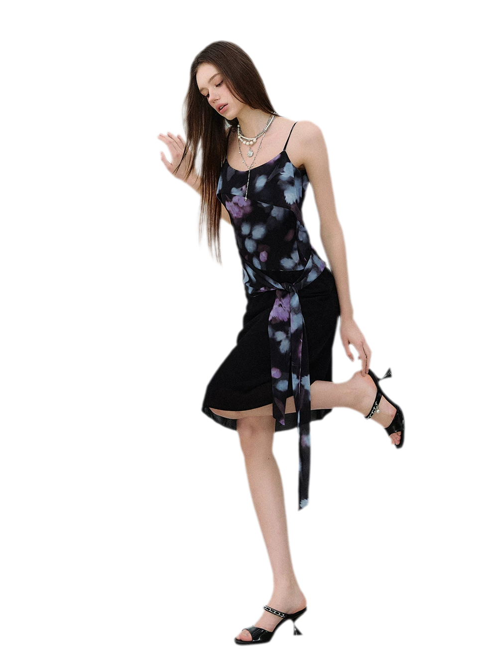 Irregular Tie-Dye Print Dress