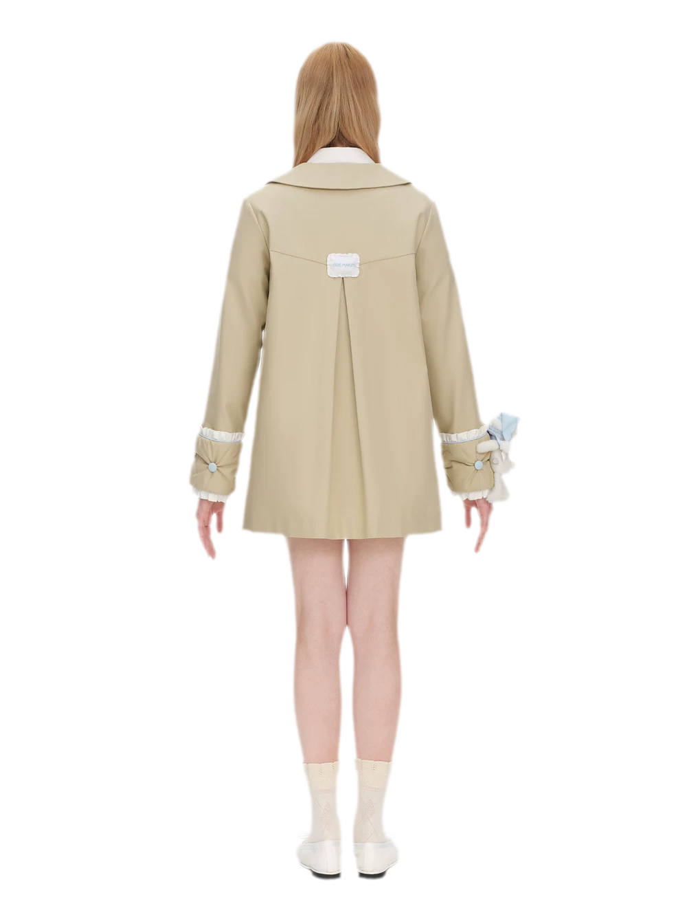 Textured Cotton Double-Breasted Trench Dress