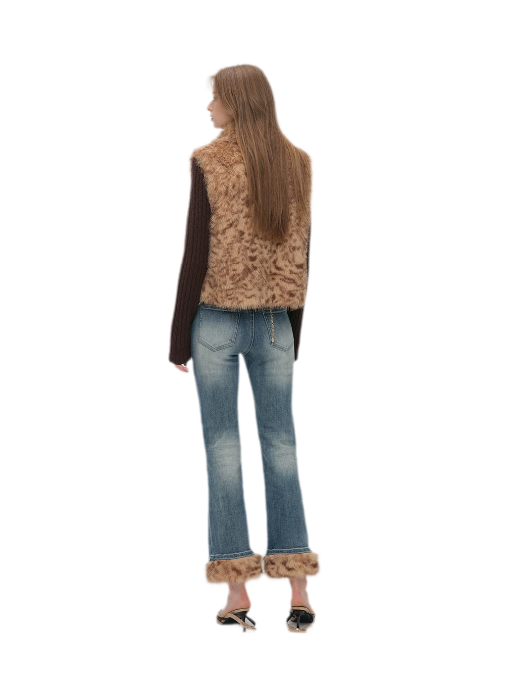 Detachable Sleeve Faux Fur Vest