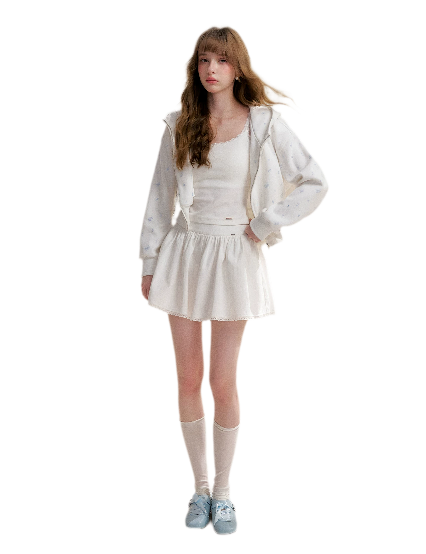 Textured A-Line Short Skirt
