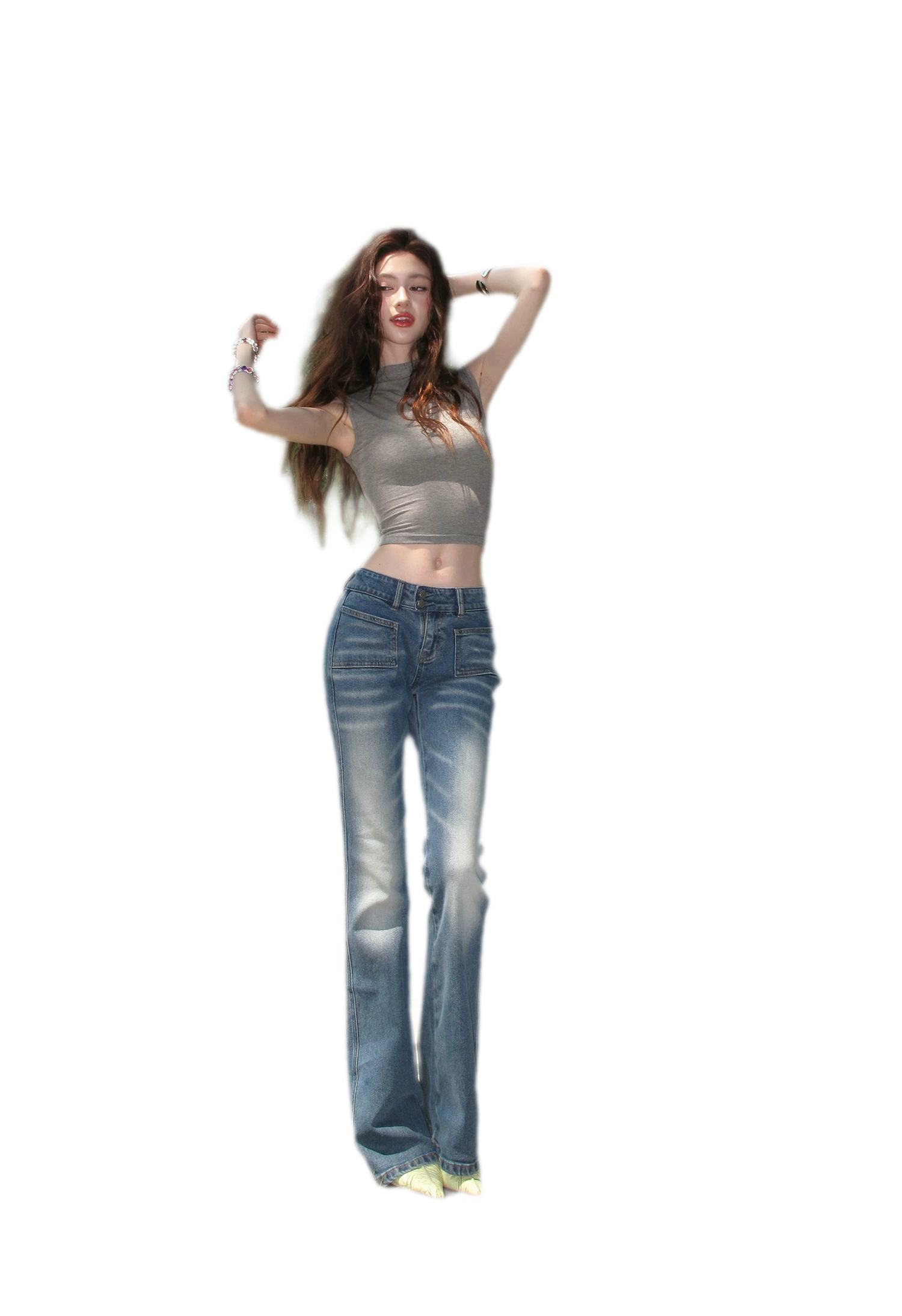 Low Rise Flare Jeans