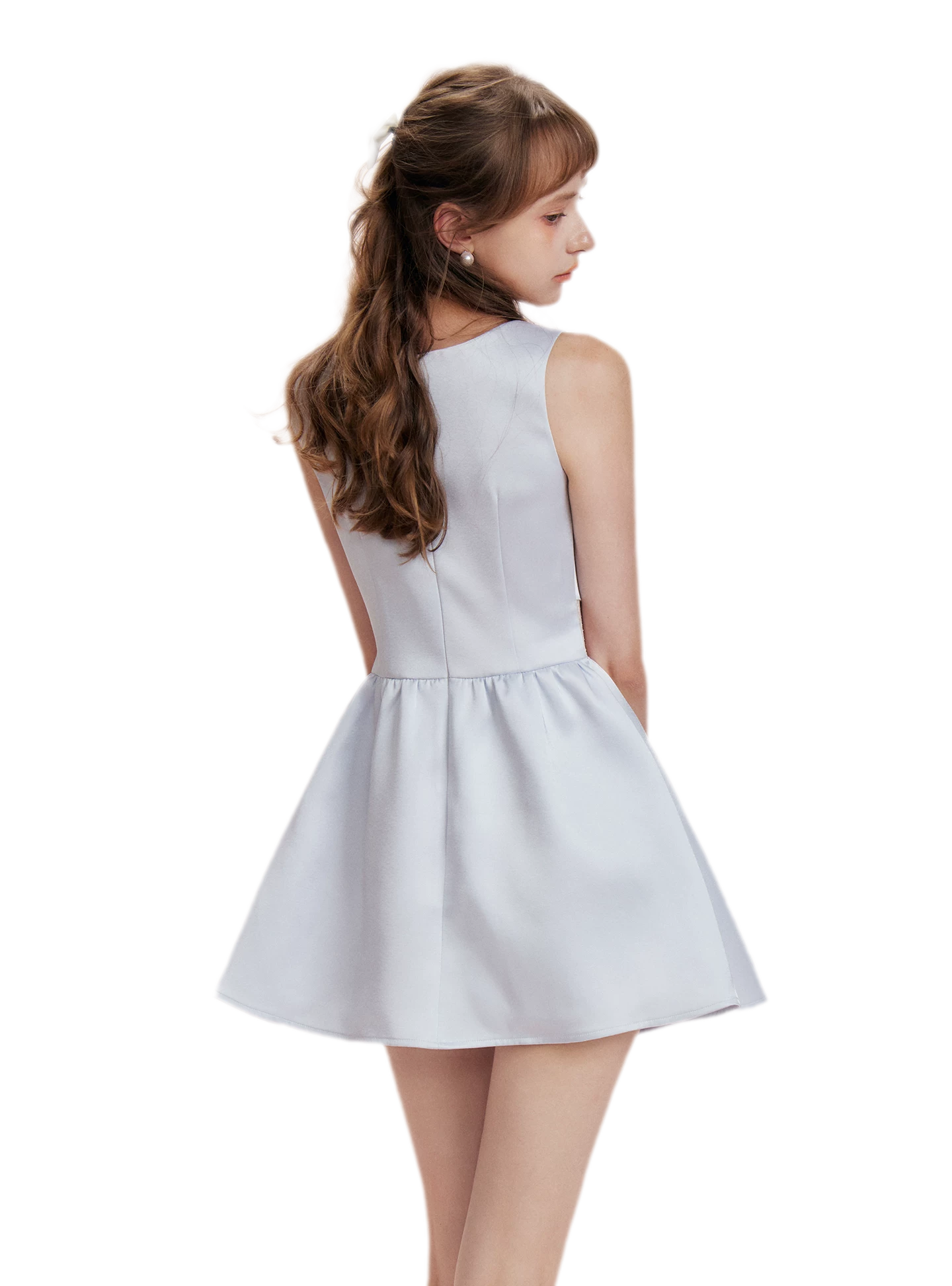 Lace Waist Satin Dress