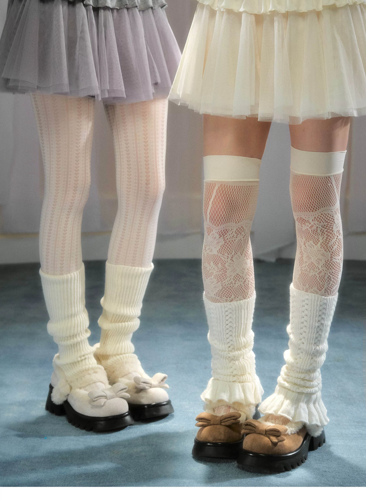 Plush Bow Platform Mary Janes