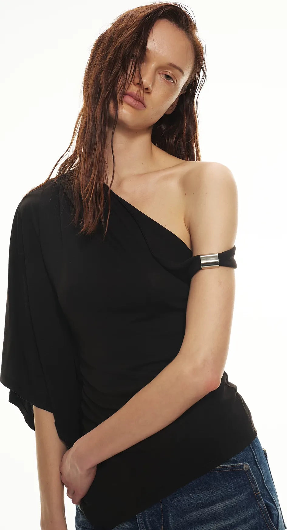 Modal Asymmetrical Single-Shoulder Top